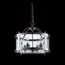 Drum Shaped Glass Lantern 42cm