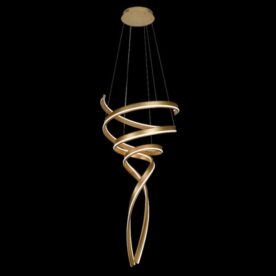 LED Gold Swan Pendant, Steel + Aluminium + Silicon