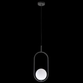 Short Luna Charcoal Black Pendant 20cm