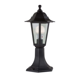 Black Plastic Lantern 6 Panel Pedestal