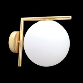 Satin Gold with Opal White Glass