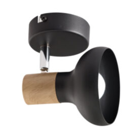 Black Metal with Wood Finish and Polished Chrome