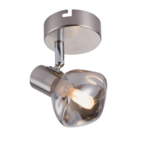 Satin Chrome Spotlight with Smoke Colour Glass