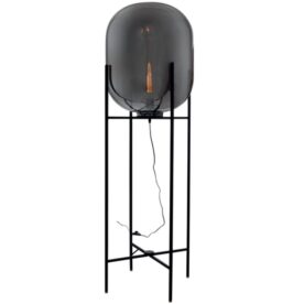 Metal Base Smoke Floor Lamp