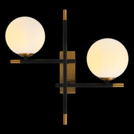 Gold and Black with Opal White Glass